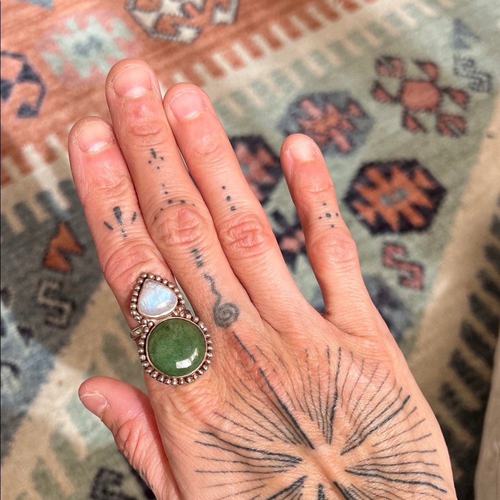 NWOT Handmade Boho Crystal Statement Ring